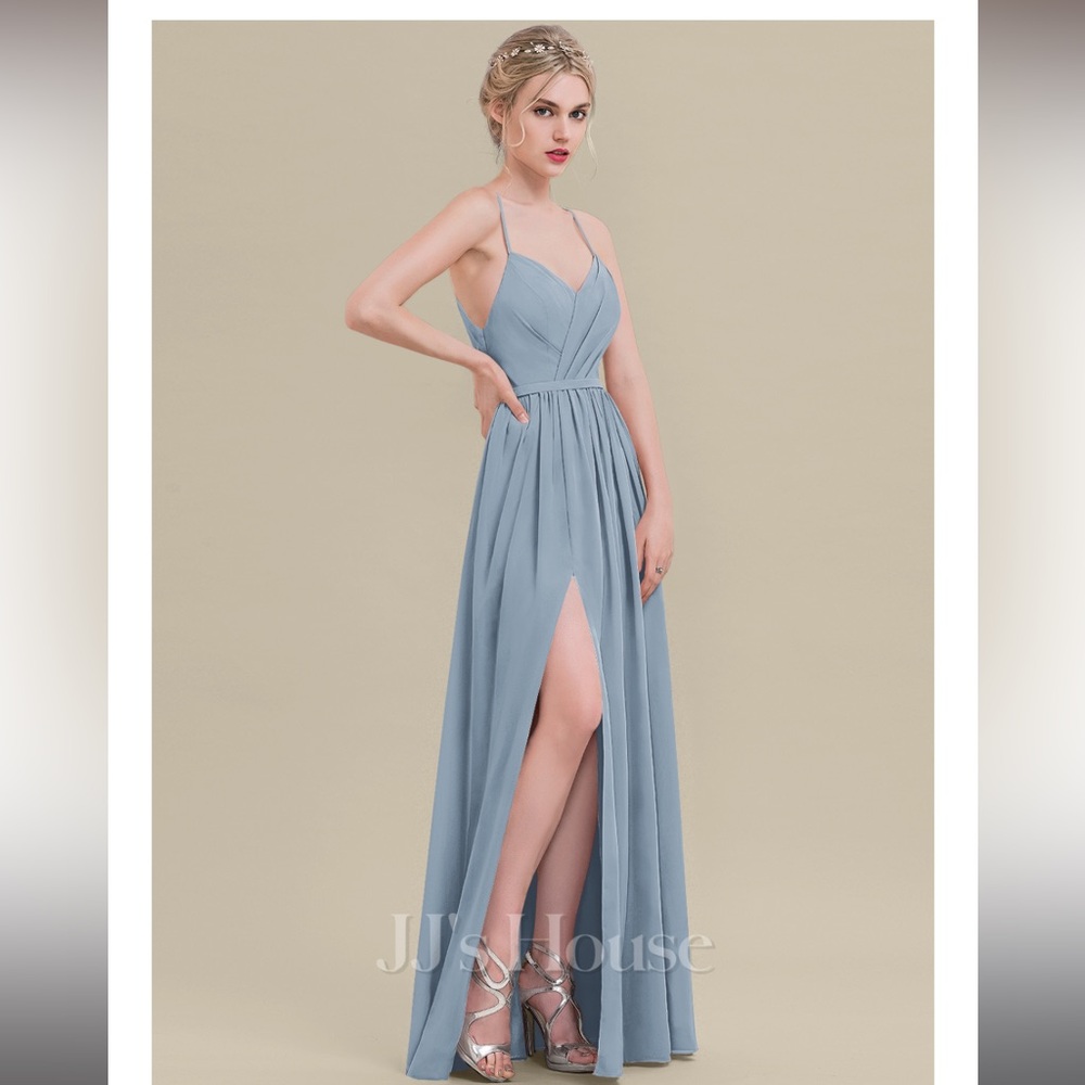 JJs House Dusty Blue Wedding Dress Size 4